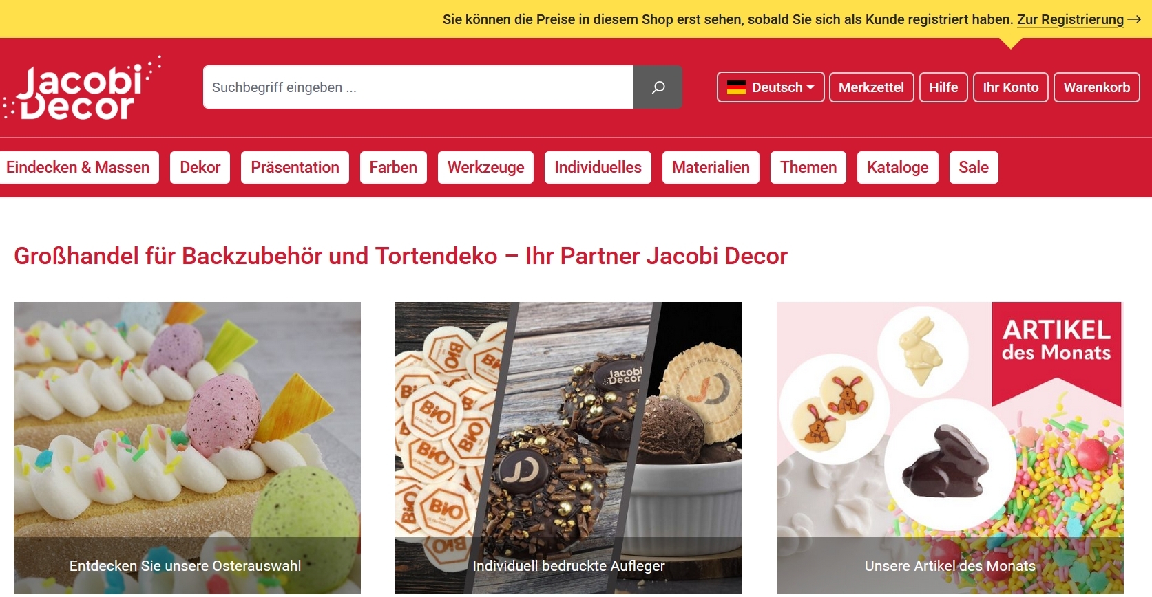 Jacobi Decor – Großhandel für Backzubehör und Tortendeko